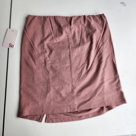 NWT SO Rutching Pink Stretch Mini Skirt Juniors Elastic Waist Pull On Size M - Picture 8 of 8
